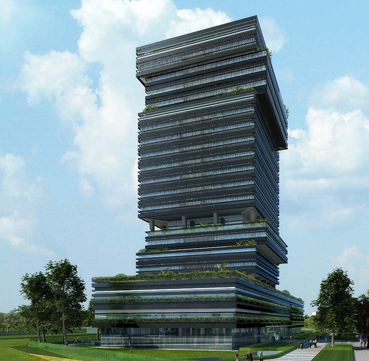 Purvanchal Skyline Vista — iconic high-rise commercial tower, Noida